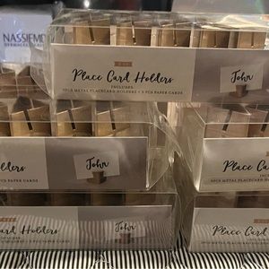 Wedding place card holders with cards